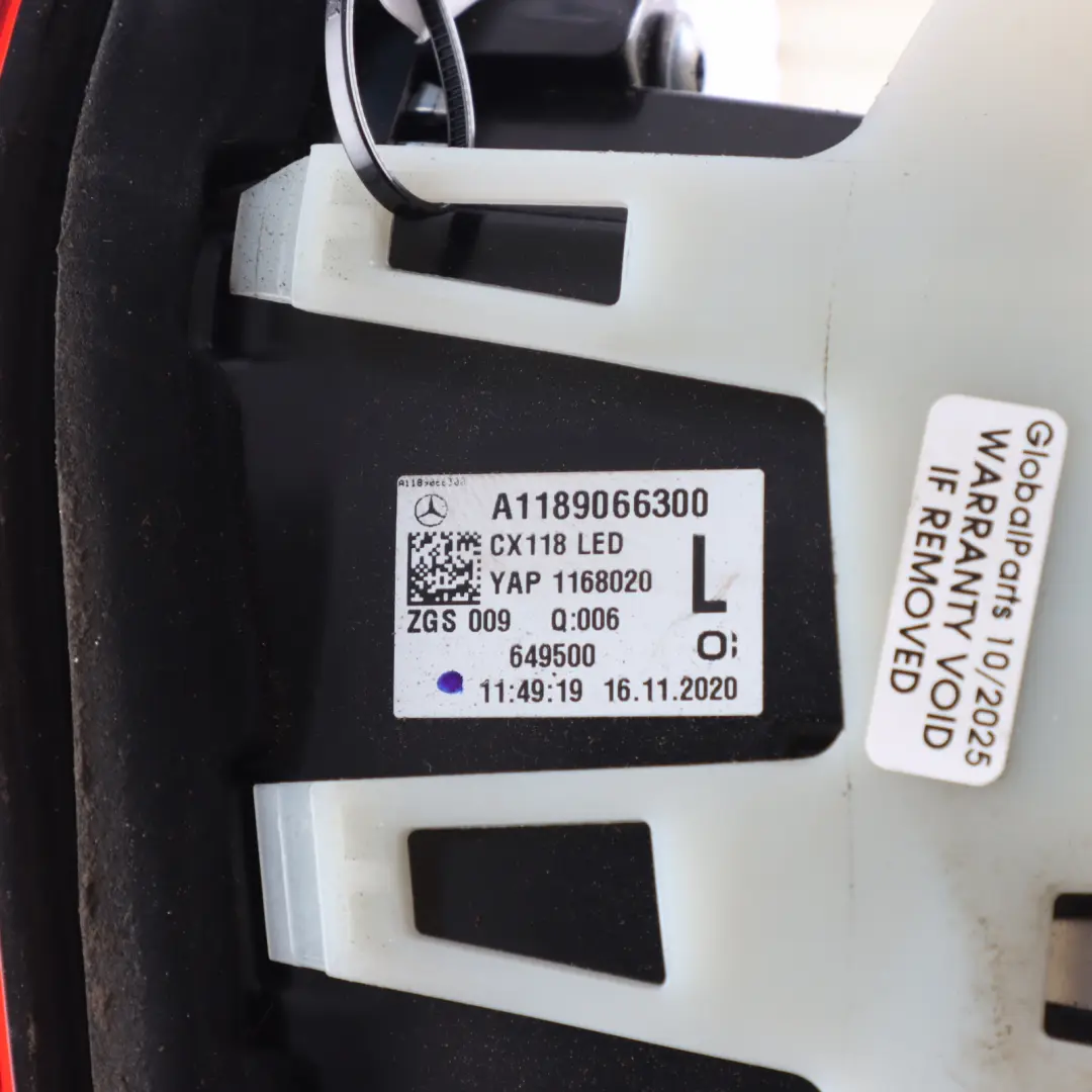 Mercedes CLA X118 Rear Inner Hatch Tailgate Lamp Light Left N/S - SKU A1189066300 - Part number A1189066300