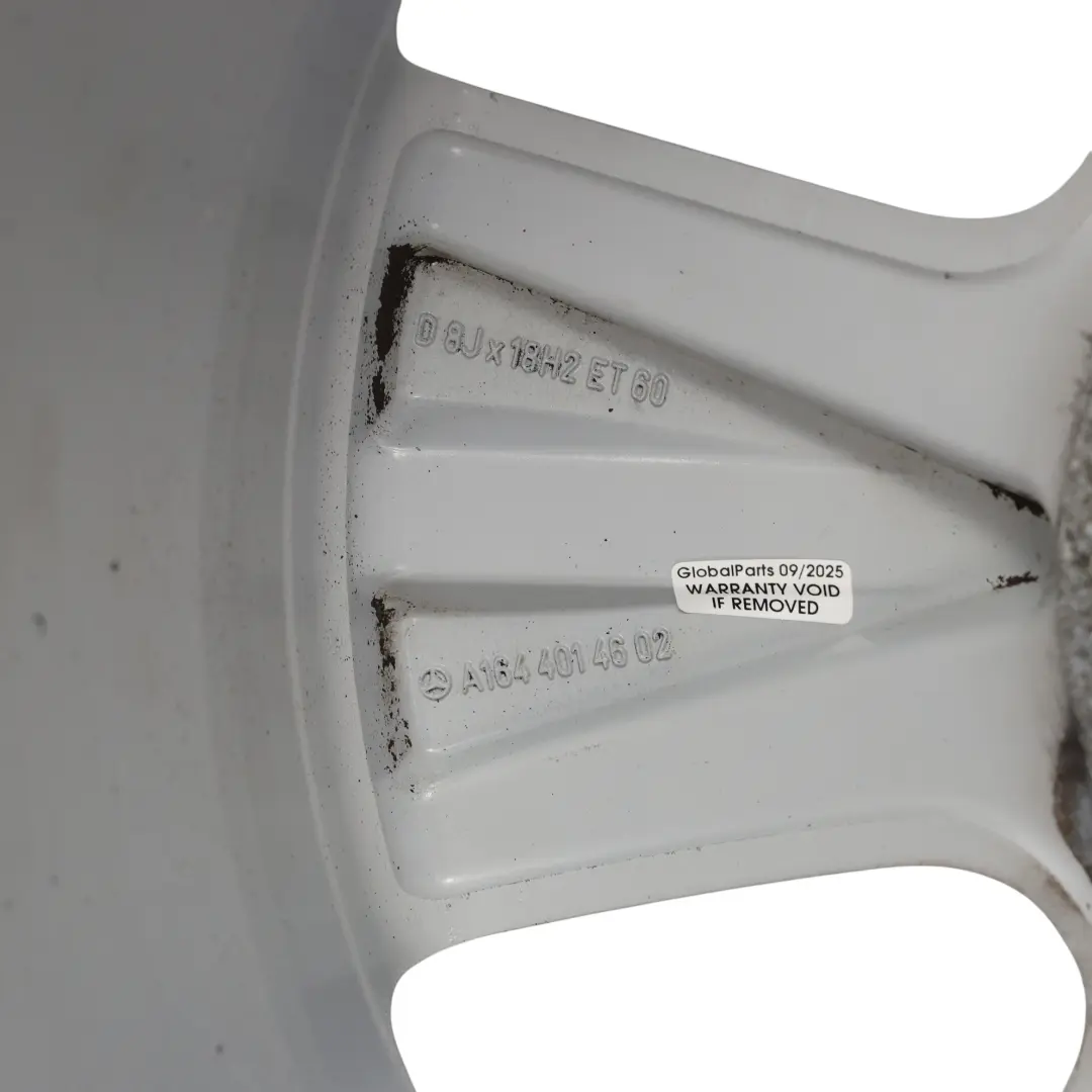 Mercedes ML W164 Silberne Leichtmetallfelge 18" 8J ET:60 5-Speichen - SKU A1644014602-2 - Teilenummer A1644014602
