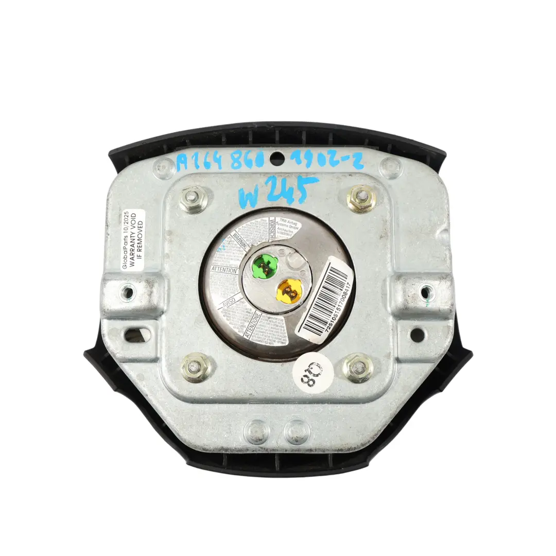 Modulo Air Bag al volante lato guida Nero per Mercedes W245 con numero di parte A1648601902 Mercedes W245 Modulo Air Bag al volante lato guida Nero - SKU A1648601902-2 - Numero di parte A1648601902