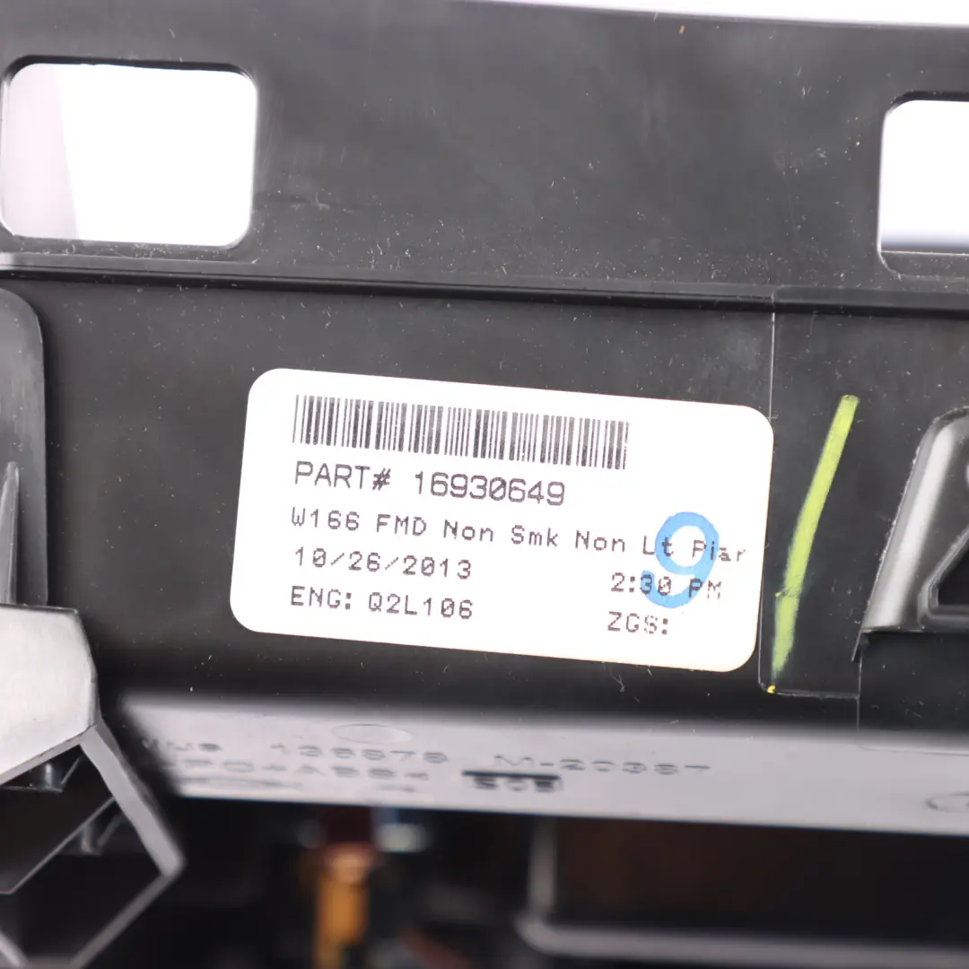 Mercedes ML W166 Centre Console Cup Holder Storage Trim Piano Black - SKU A1666806802 - Part number A1666806802