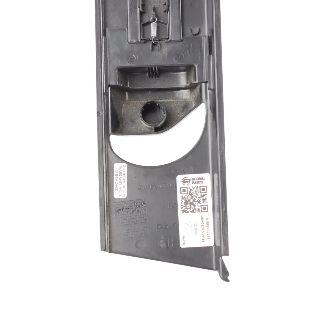 B-Pillar Trim Panel Moulding Cover Front Right O/S A1666902825 to Mercedes ML W166 with Part number A1668680239 Mercedes ML W166 B-Pillar Trim Panel Moulding Cover Front Right O/S A1666902825 - SKU A1668680239 - Part number A1668680239