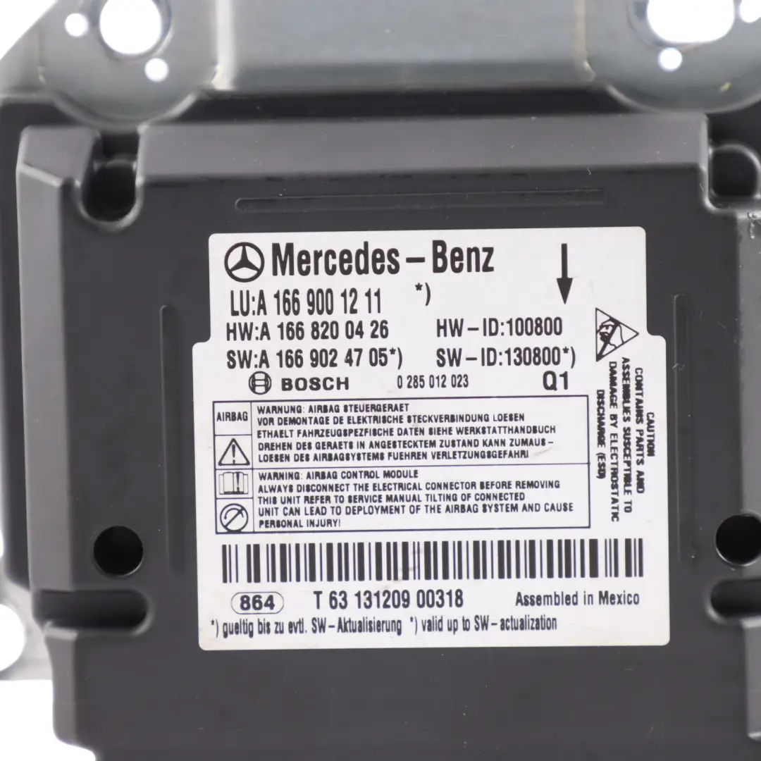 Mercedes ML W166 GL X166 Air Module Control Unit ECU Module Sensor - SKU A1669001211 - Part number A1669001211