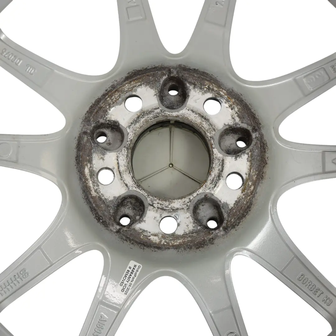 Rim Mercedes W169 W245 Silver Alloy 17" 7J ET:49 to Wheel with Part number A1694012602 Wheel Rim Mercedes W169 W245 Silver Alloy 17" 7J ET:49 - SKU A1694012602-1 - Part number A1694012602