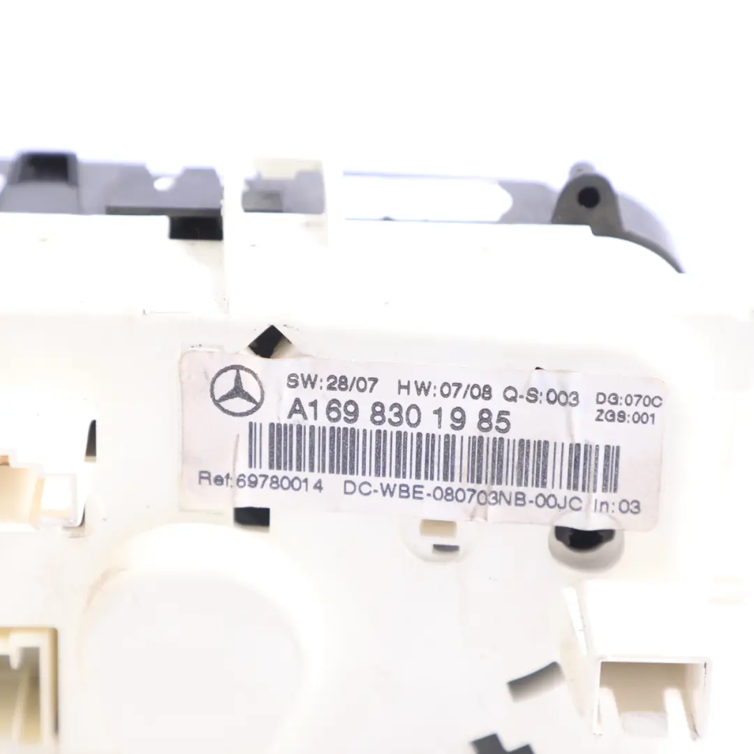 Heater Climate Control Unit Switch Panel to Mercedes W169 W245 with Part number A1698301985 Mercedes W169 W245 Heater Climate Control Unit Switch Panel - SKU A1698301985-1 - Part number A1698301985