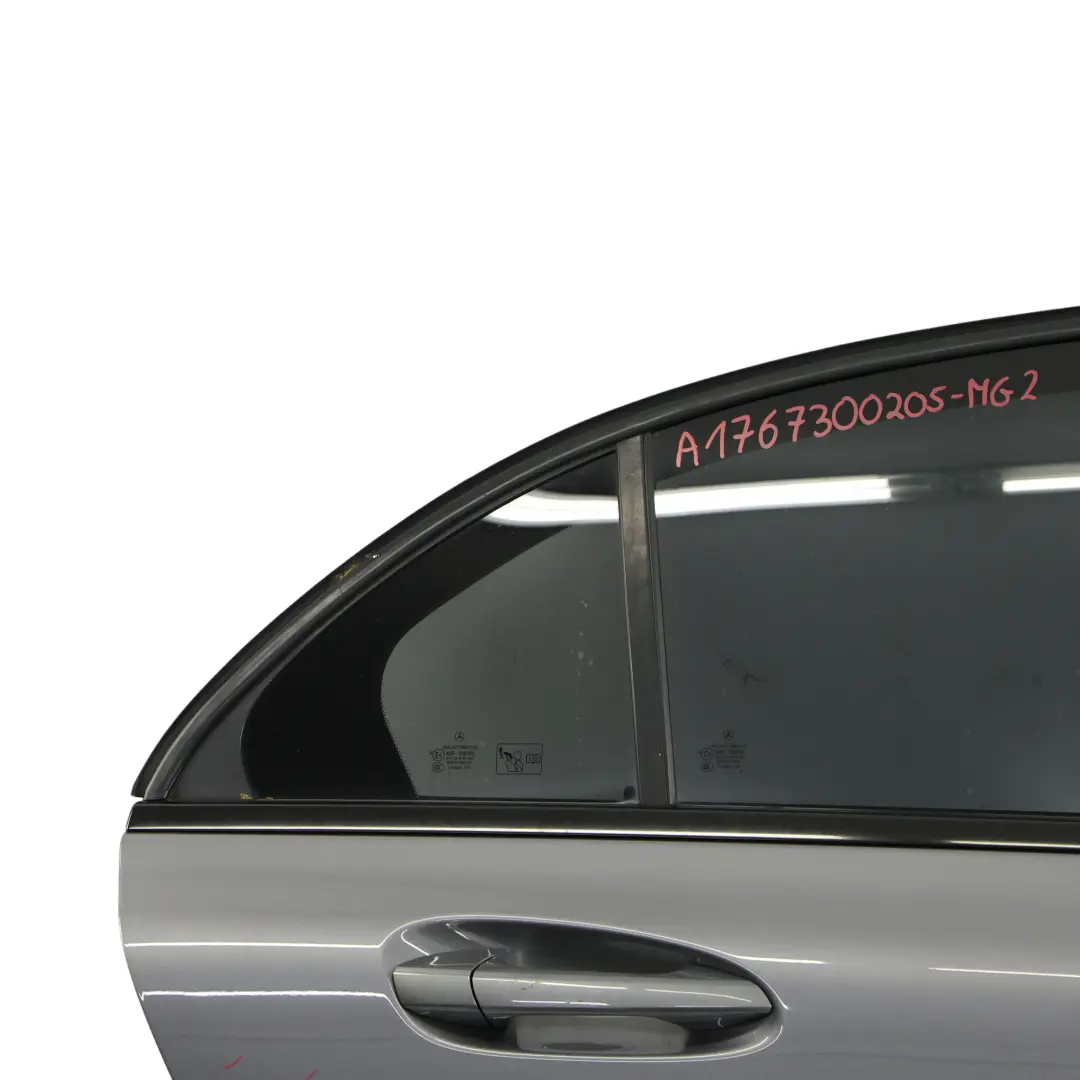 Door Rear Right O/S A-Class Mountain Grey Metallic - 787 to Mercedes W176 with Part number A1767300205 Mercedes W176 Door Rear Right O/S A-Class Mountain Grey Metallic - 787 - SKU A1767300205-MG2 - Part number A1767300205