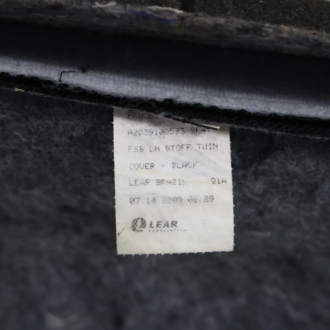 Mercedes CL203 Seat Backrest Front Left N/S Covering Black Leather - SKU A2039107747-4 - Part number A2039107747