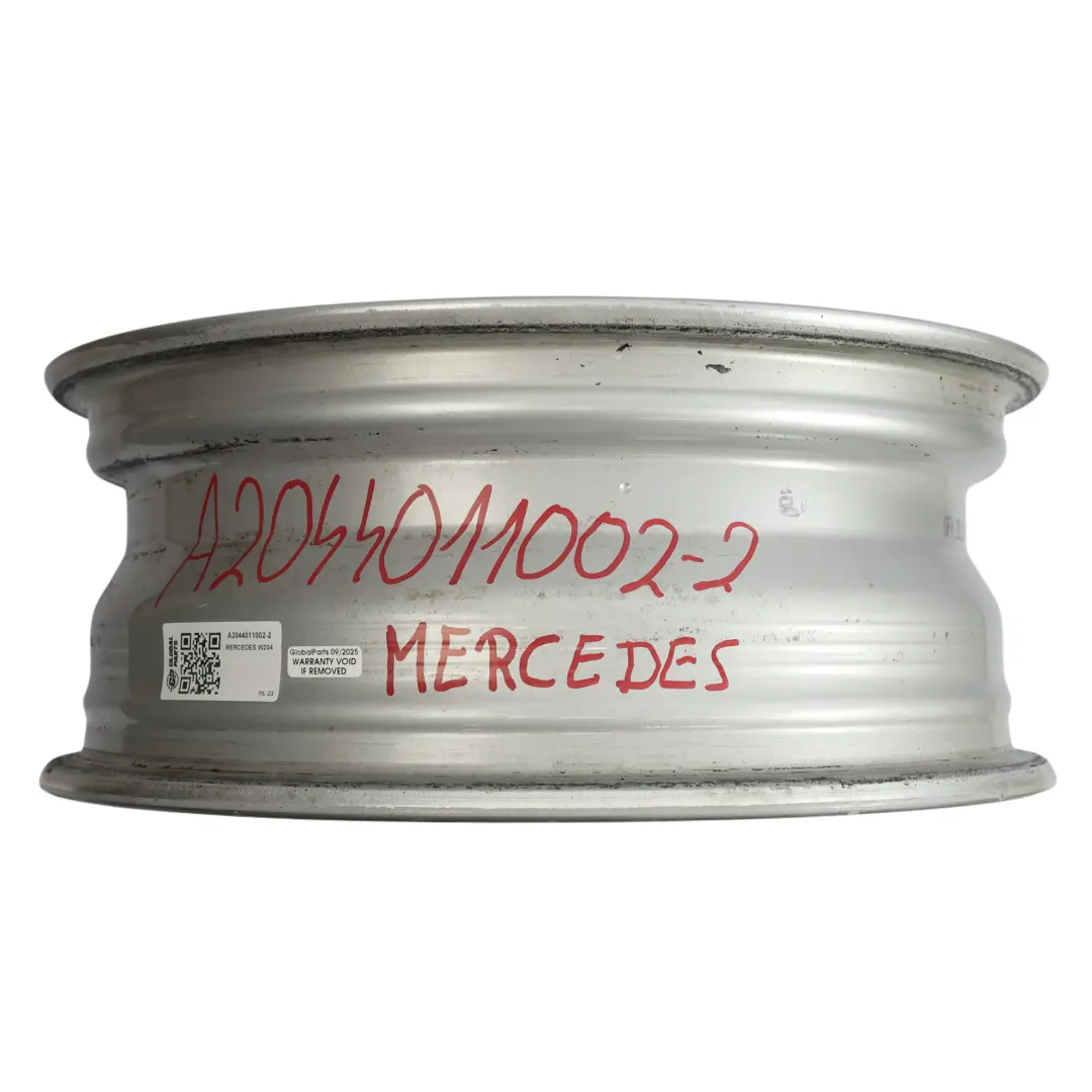  Llanta de aleación plateada Mercedes W204 de 7 radios 16" 6J ET:39 - SKU A2044011002-2 - Número de pieza A2044011002