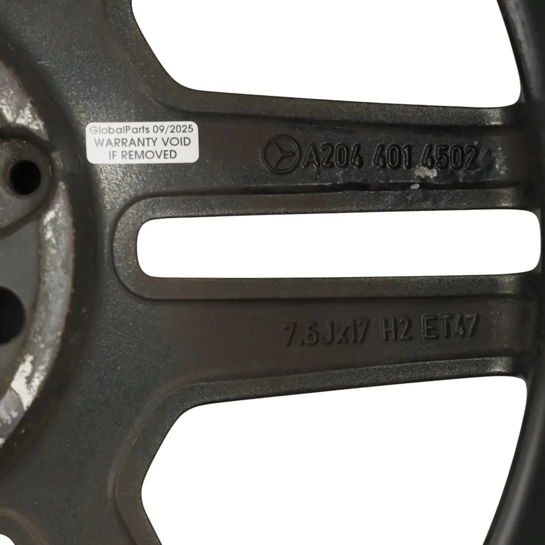 Rim Alloy Grey 17" ET:47 7.5J 6 Double Spoke to Mercedes W204 AMG Wheel with Part number A2044014502 Mercedes W204 AMG Wheel Rim Alloy Grey 17" ET:47 7.5J 6 Double Spoke - SKU A2044014502-10 - Part number A2044014502