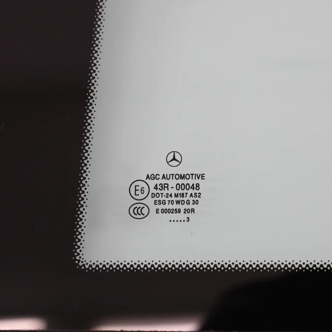 Mercedes W204 Quarter Side Window Coupe Rear Left N/S Green Window Glass AS2 - SKU A2046701900-1 - Part number A2046701900