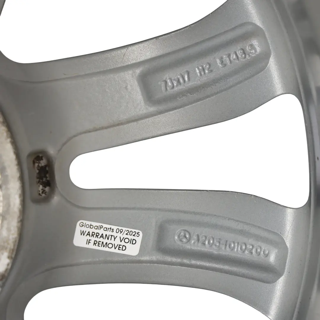 Cerchio Lega 5 Doppie Razze 17" 7J ET:48,5 per Mercedes W205 con numero di parte A2054010200 Mercedes W205 Cerchio Lega 5 Doppie Razze 17" 7J ET:48,5 - SKU A2054010200-3 - Numero di parte A2054010200