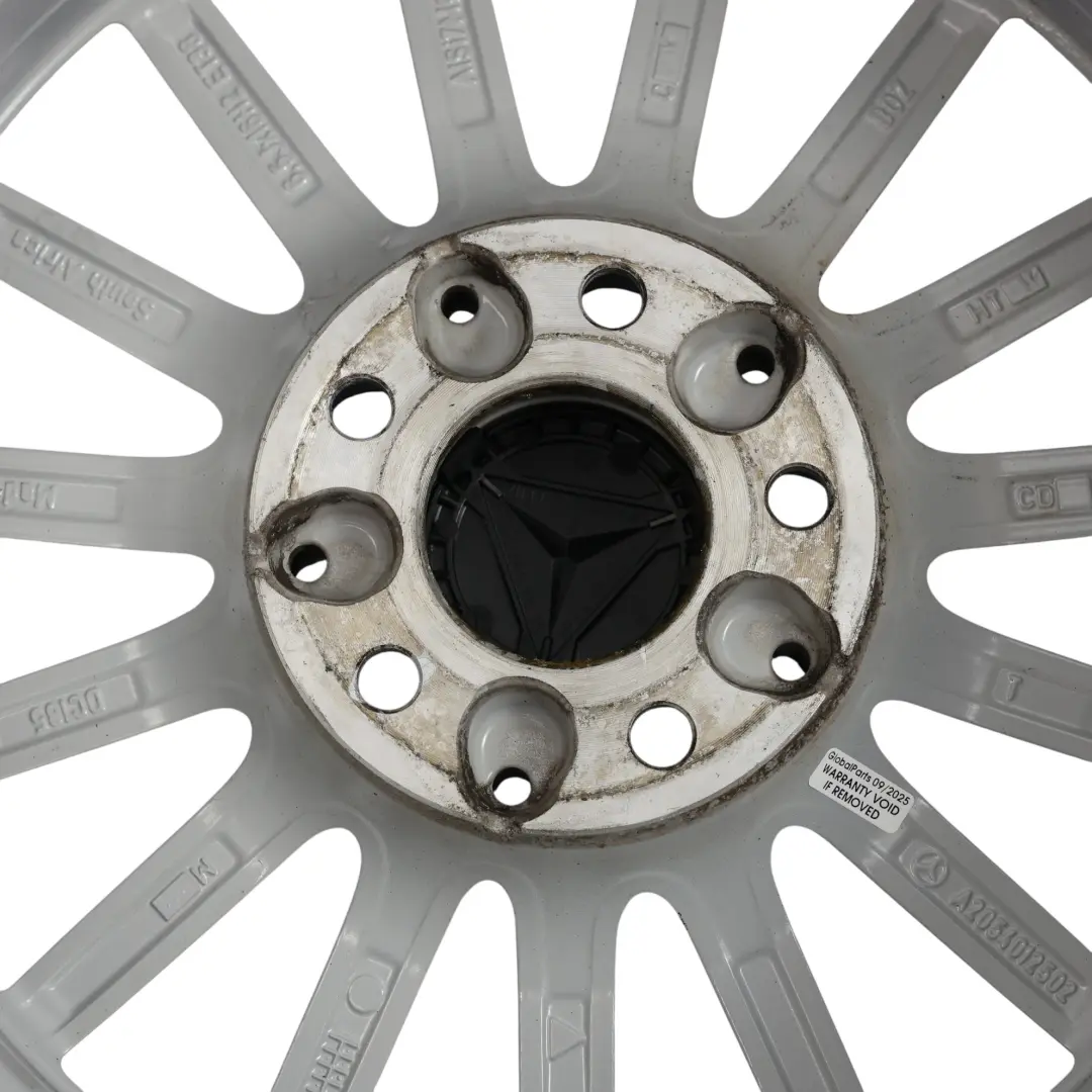 Mercedes W205 Silver Wheel Alloy Rim 16" 6,5J ET:38 15 Spoke - SKU A2054012502-4 - Part number A2054012502