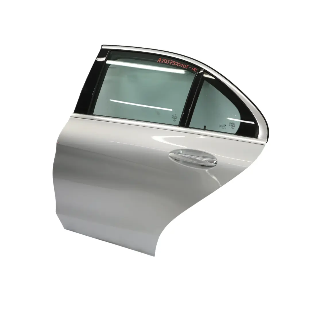 Door Rear Left N/S Iridium Silver Metallic - 775 to Mercedes W205 with Part number A2057300105 Mercedes W205 Door Rear Left N/S Iridium Silver Metallic - 775 - SKU A2057300105-IRS - Part number A2057300105