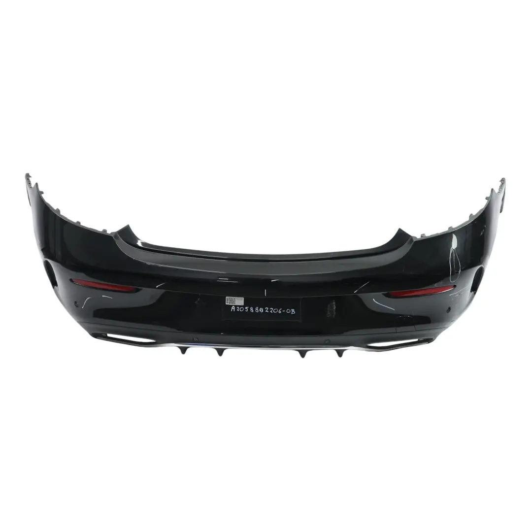 Mercedes C205 Bumper Rear Trim Panel Covering AMG Obsidian Black Metallic - 197 - SKU A2058802206-OB - Part number A2058802206