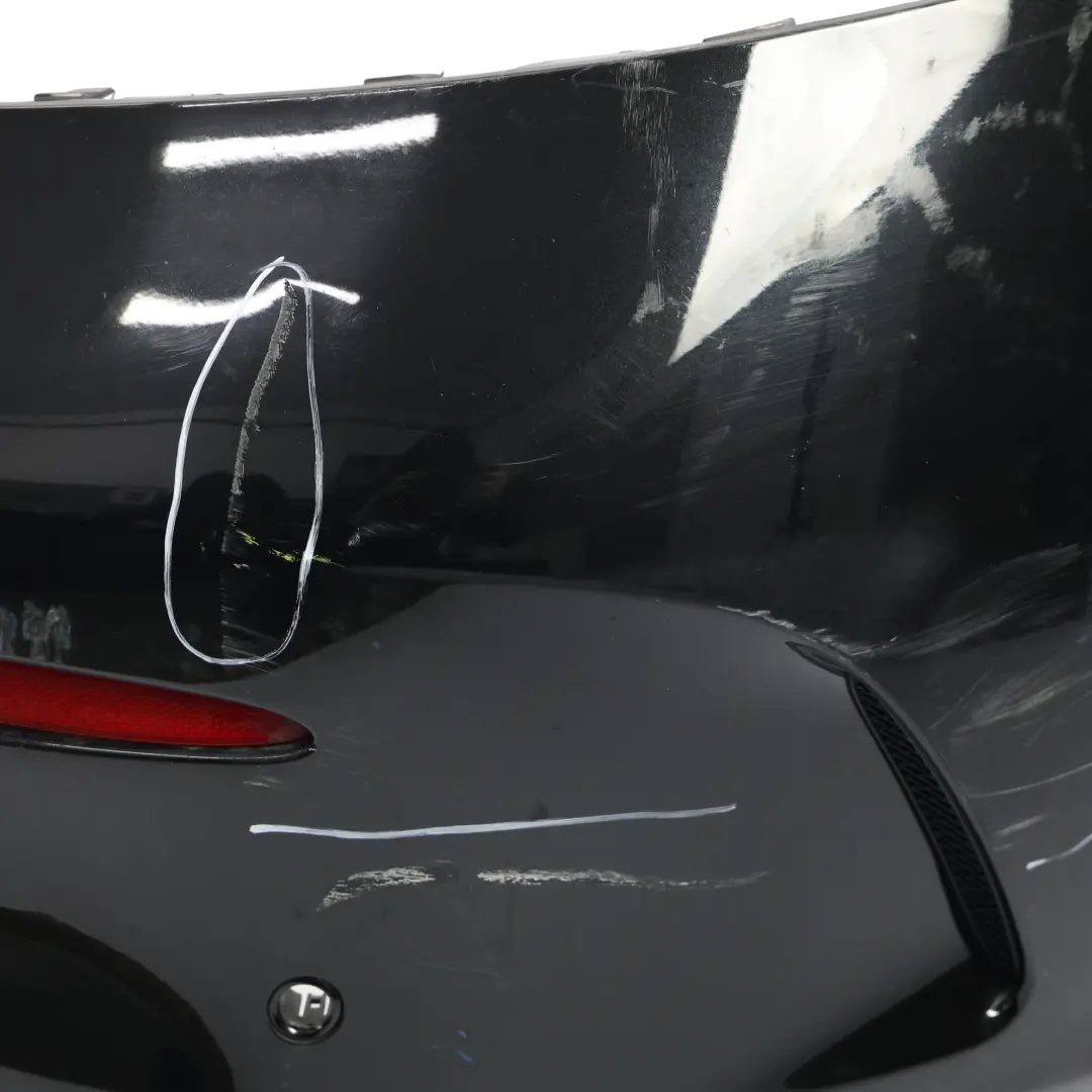 Bumper Rear Trim Panel Covering AMG Obsidian Black Metallic - 197 to Mercedes C205 with Part number A2058802206 Mercedes C205 Bumper Rear Trim Panel Covering AMG Obsidian Black Metallic - 197 - SKU A2058802206-OB - Part number A2058802206