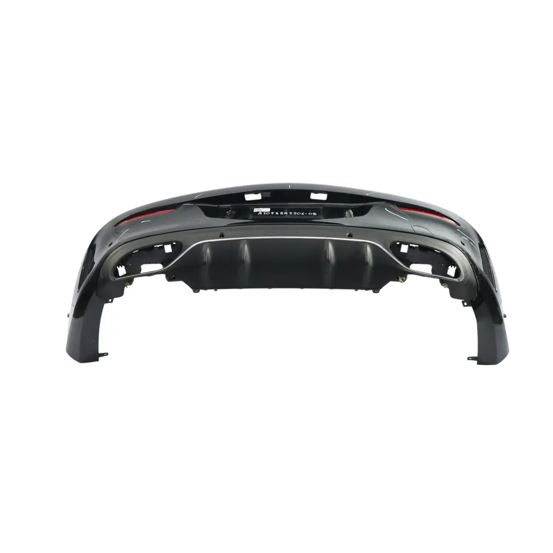 Bumper Rear Trim Panel Covering AMG Obsidian Black Metallic - 197 to Mercedes C205 with Part number A2058802206 Mercedes C205 Bumper Rear Trim Panel Covering AMG Obsidian Black Metallic - 197 - SKU A2058802206-OB - Part number A2058802206