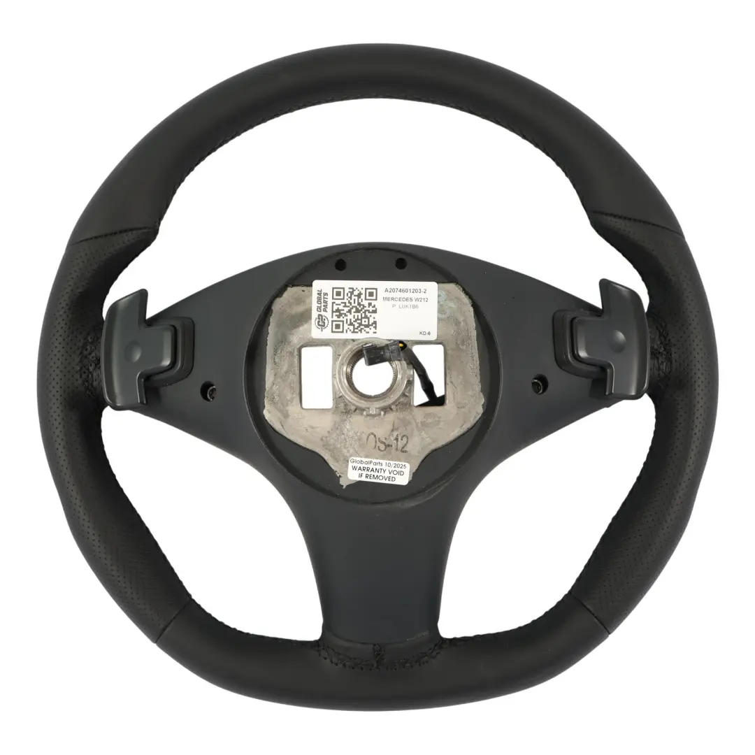  Volant Mercedes W212 NOUVEAU Cuir Noir avec Fils Noirs Paddle Shift - SKU A2074601203-2 - Numéro de pièce A2074601203