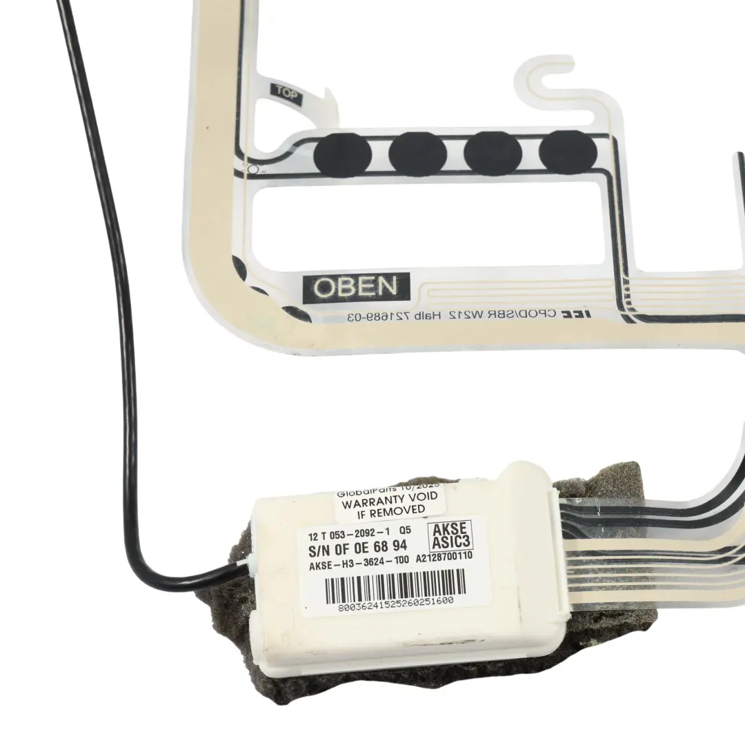Sensore Occupazione Sedile Anteriore Unità Controllo per Mercedes W212 con numero di parte A2128700110 Mercedes W212 Sensore Occupazione Sedile Anteriore Unità Controllo - SKU A2128700110 - Numero di parte A2128700110