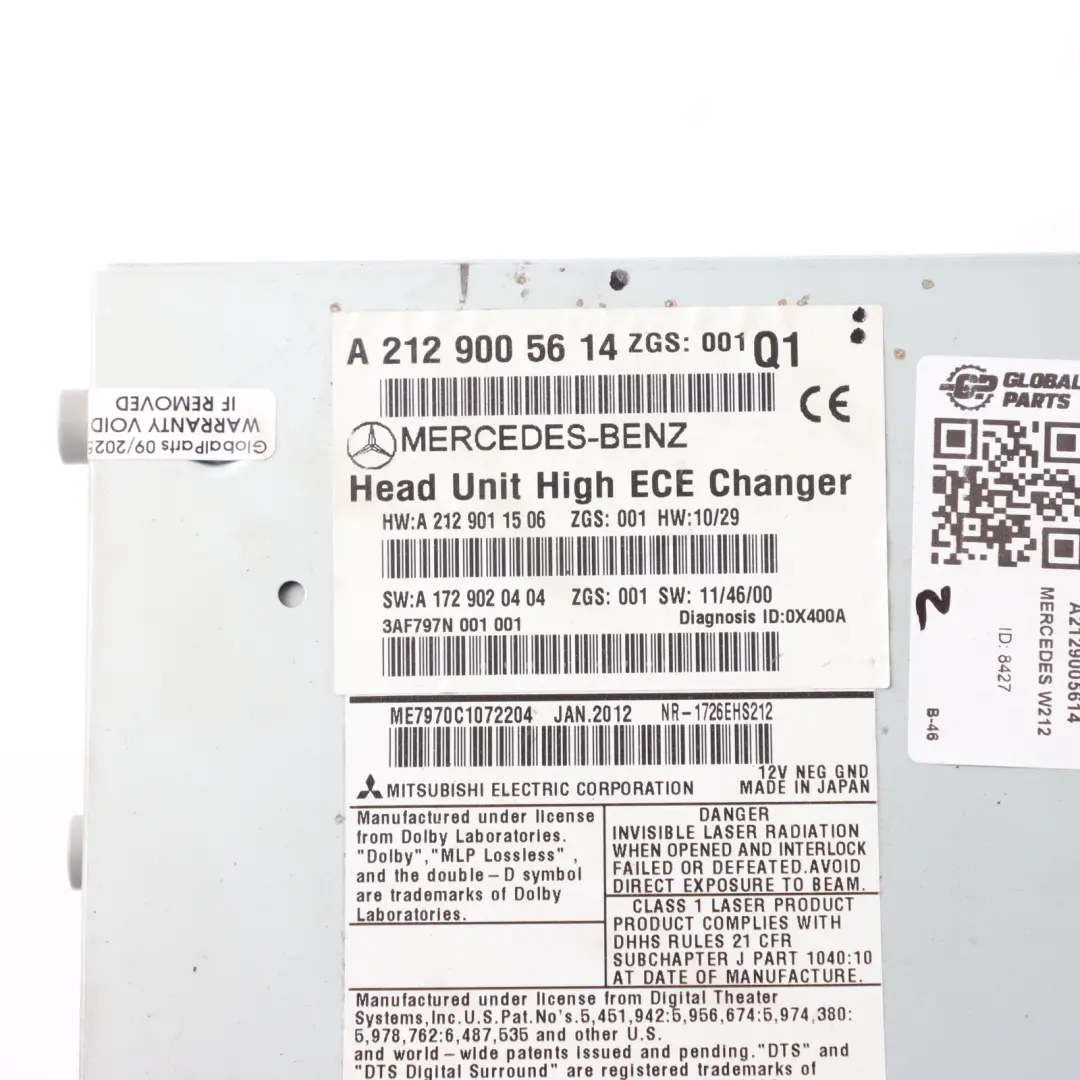 Mercedes C207 W212 W218 Radio Head Unit Navi CD Player Navigation - SKU A2129005614 - Part number A2129005614