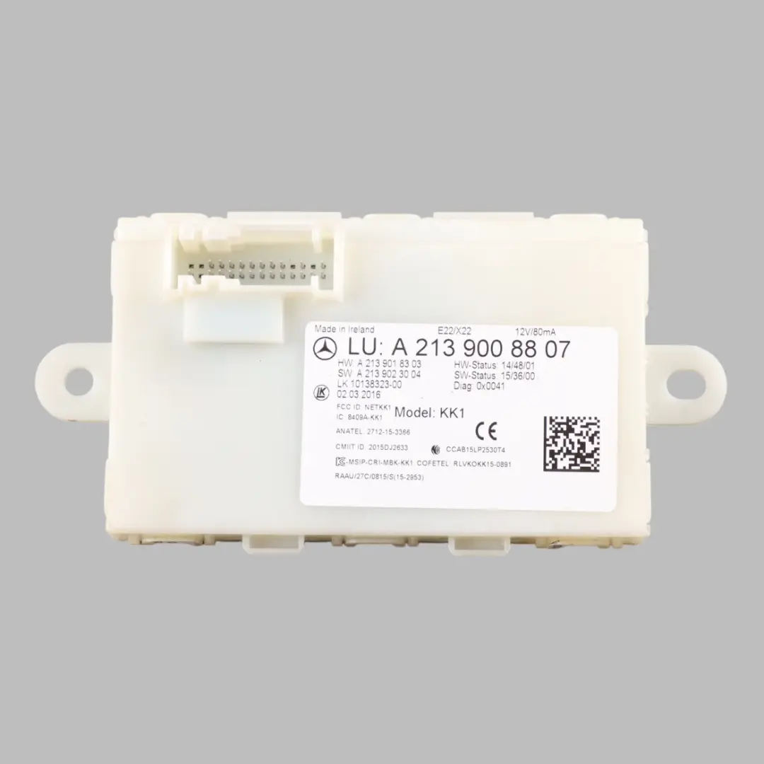 Entry Keyless Kessy Control Module Unit ECU A2139001810 to Mercedes W213 with Part number A2139008807 Mercedes W213 Entry Keyless Kessy Control Module Unit ECU A2139001810 - SKU A2139008807 - Part number A2139008807