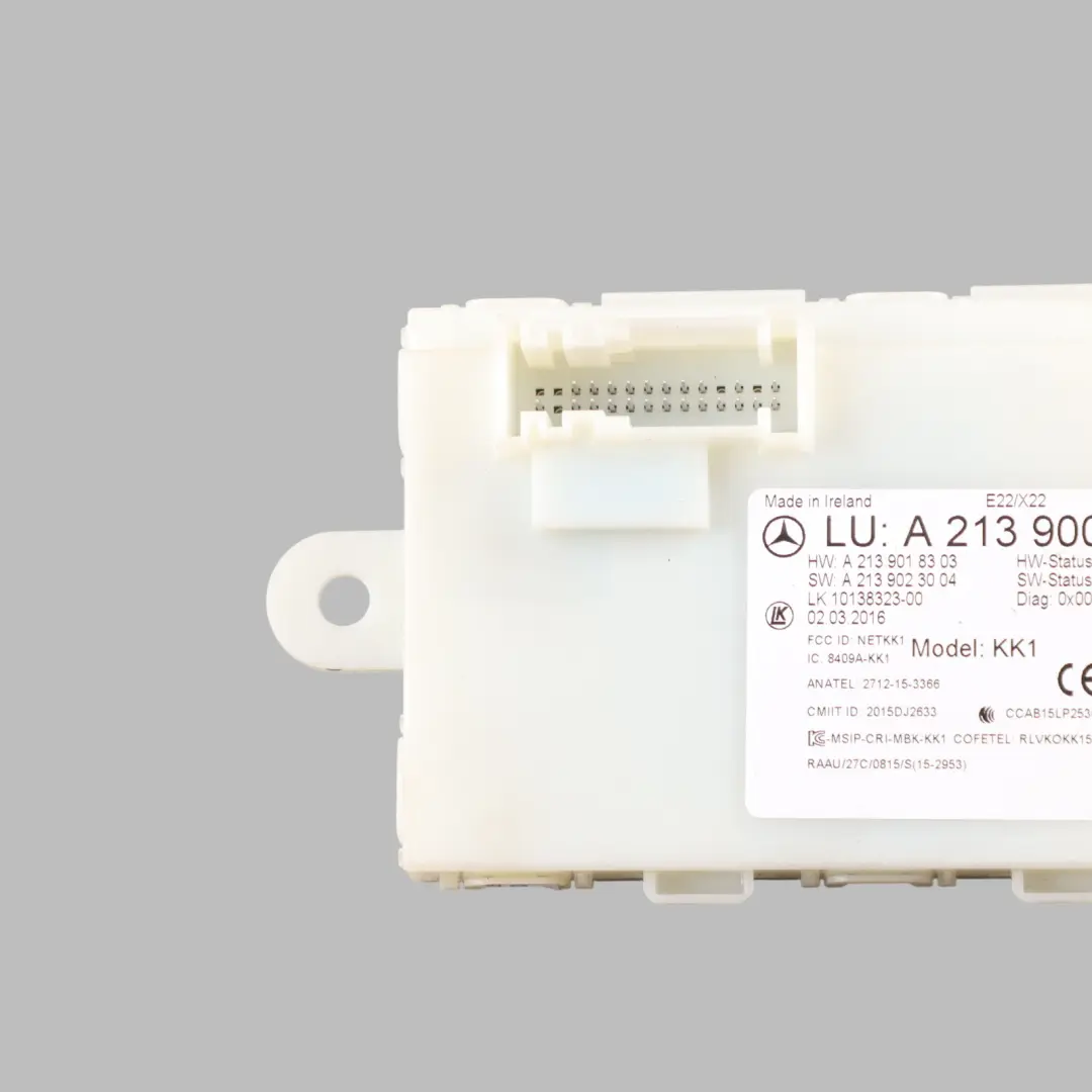 Mercedes W213 Entry Keyless Kessy Control Module Unit ECU A2139001810 - SKU A2139008807 - Part number A2139008807