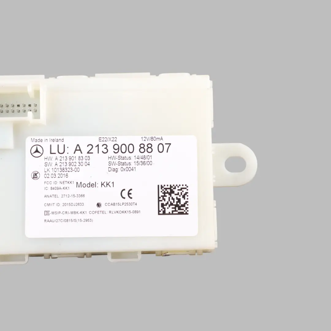 Mercedes W213 Entry Keyless Kessy Control Module Unit ECU A2139001810 - SKU A2139008807 - Part number A2139008807