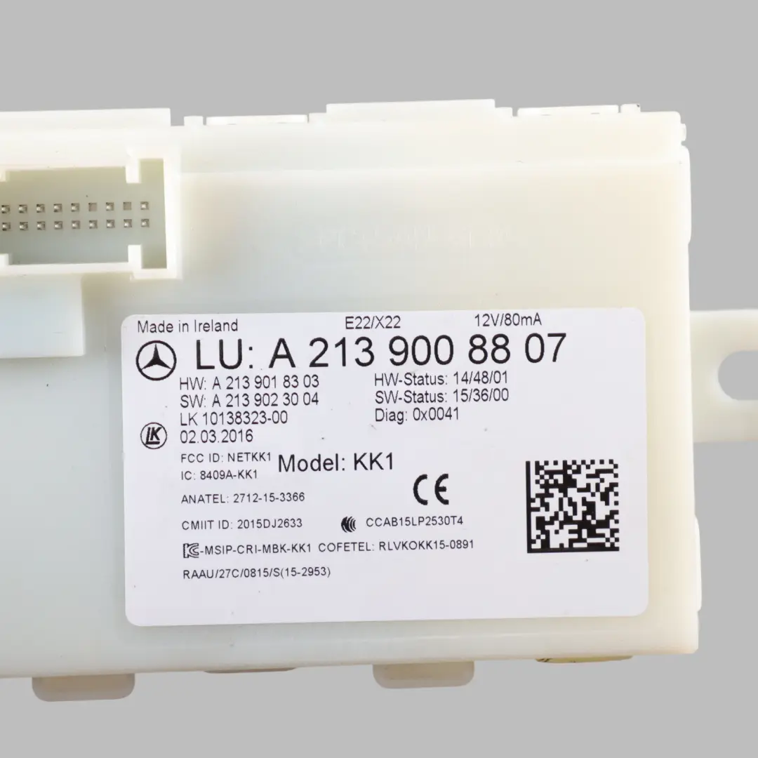 Mercedes W213 Entry Keyless Kessy Control Module Unit ECU A2139001810 - SKU A2139008807 - Part number A2139008807