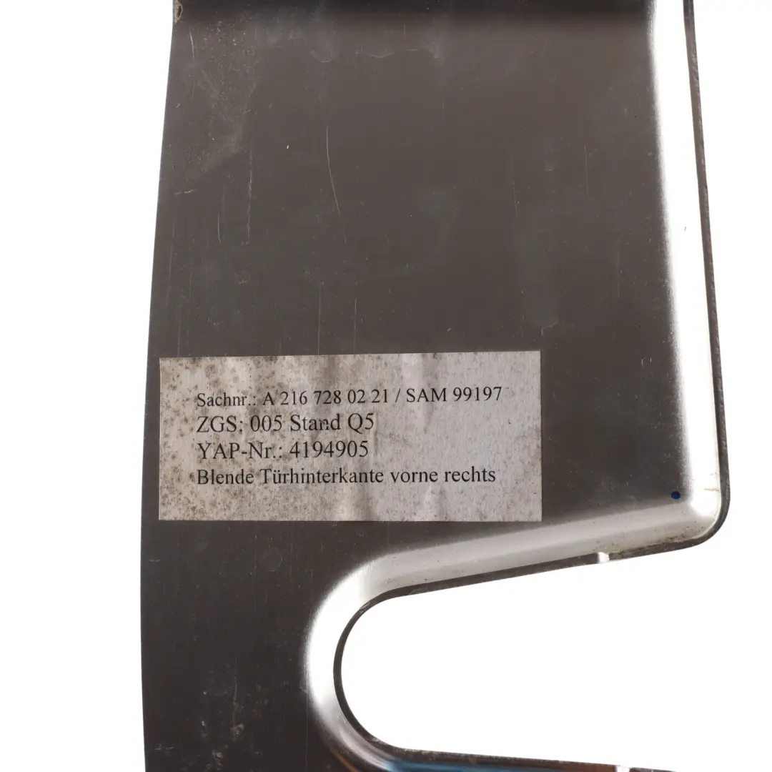 Mercedes CL C216 Door Side Chrome Trim Cover Panel Plate Right O/S - SKU A2167280221 - Part number A2167280221