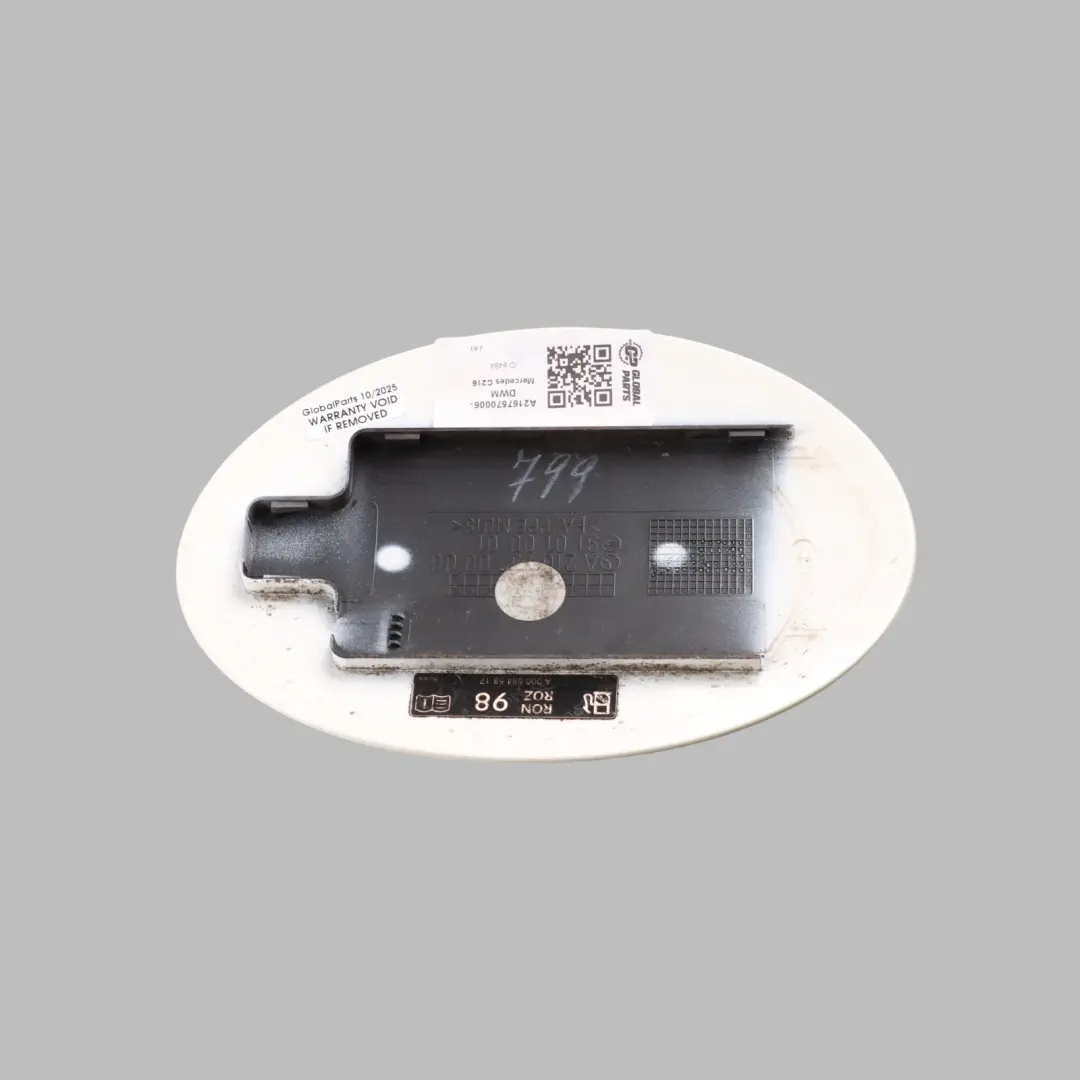 Mercedes C216 Fuel Flap Tank Cap Cover Trim A4477500000 Diamond White - 799 - SKU A2167570006-DWM - Part number A2167570006