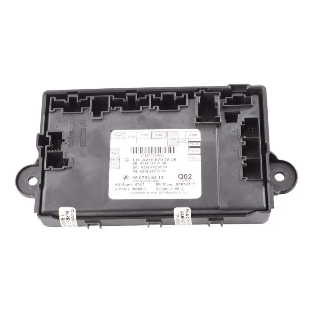 Side Window Regulator Module Control Unit to Mercedes CL C216 Rear with Part number A2168707826 Mercedes CL C216 Rear Side Window Regulator Module Control Unit - SKU A2168707826 - Part number A2168707826