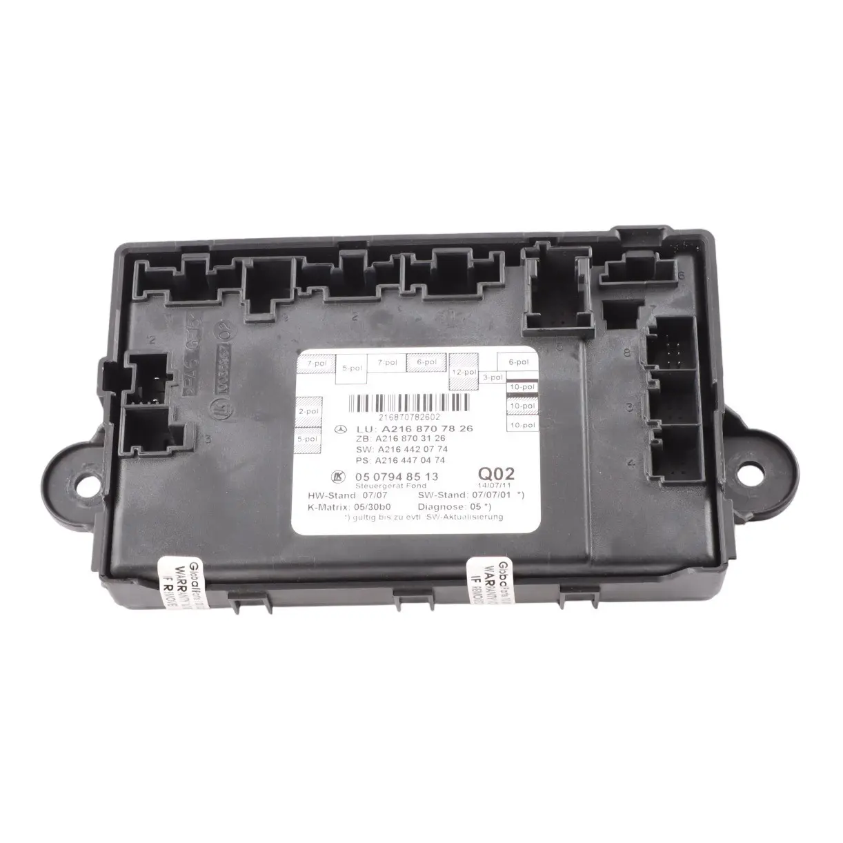 Mercedes CL C216 Rear Side Window Regulator Module Control Unit A2168707826