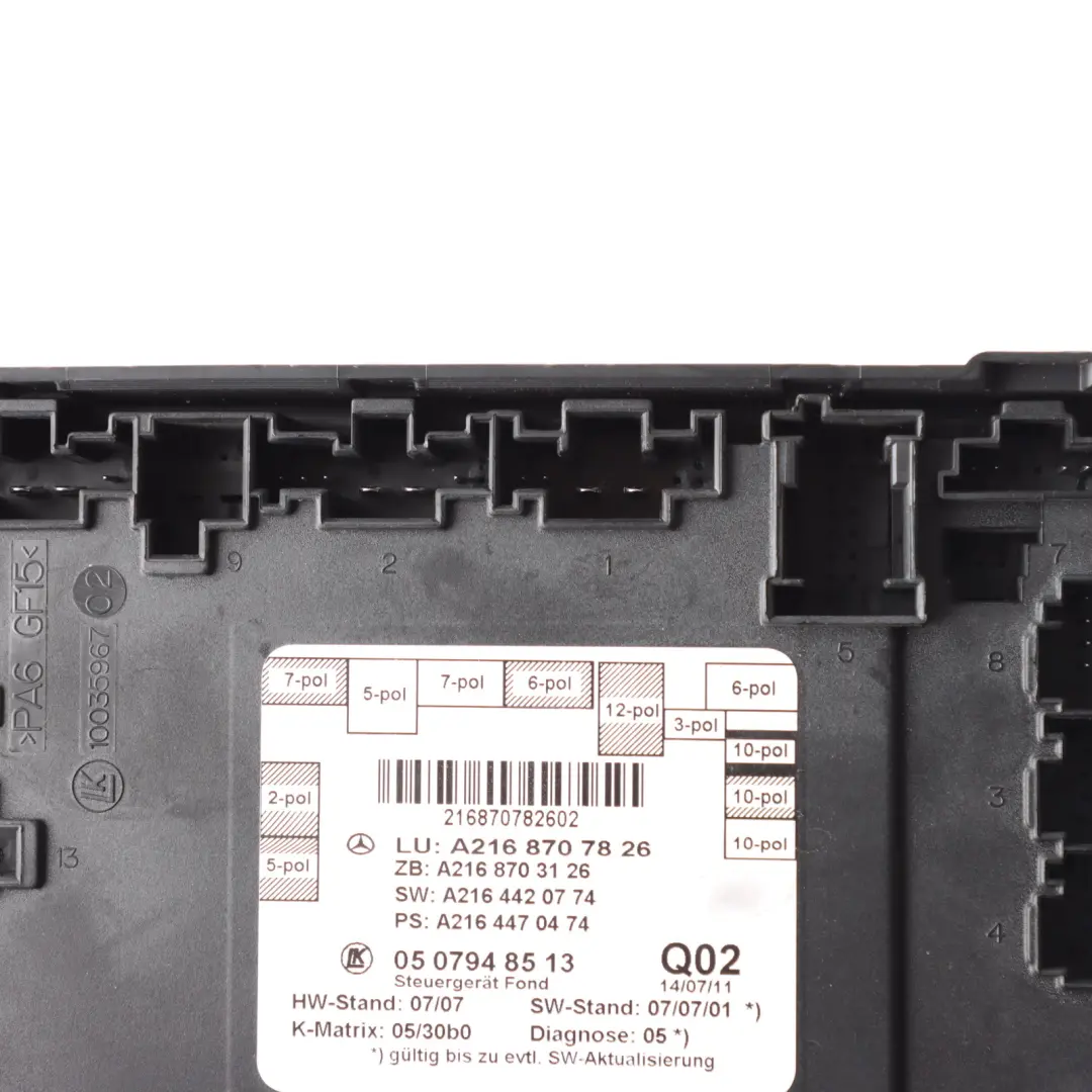 Side Window Regulator Module Control Unit to Mercedes CL C216 Rear with Part number A2168707826 Mercedes CL C216 Rear Side Window Regulator Module Control Unit - SKU A2168707826 - Part number A2168707826