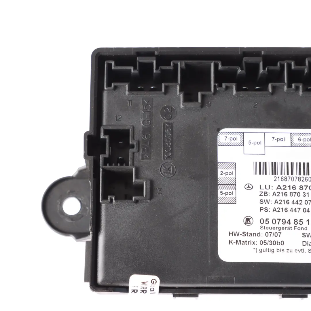 Side Window Regulator Module Control Unit to Mercedes CL C216 Rear with Part number A2168707826 Mercedes CL C216 Rear Side Window Regulator Module Control Unit - SKU A2168707826 - Part number A2168707826