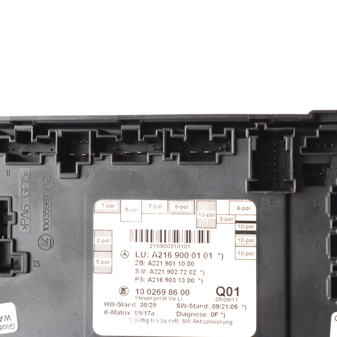 Door Control Unit Module ECU Front Left N/S to Mercedes CL C216 with Part number A2169000101 Mercedes CL C216 Door Control Unit Module ECU Front Left N/S - SKU A2169000101 - Part number A2169000101