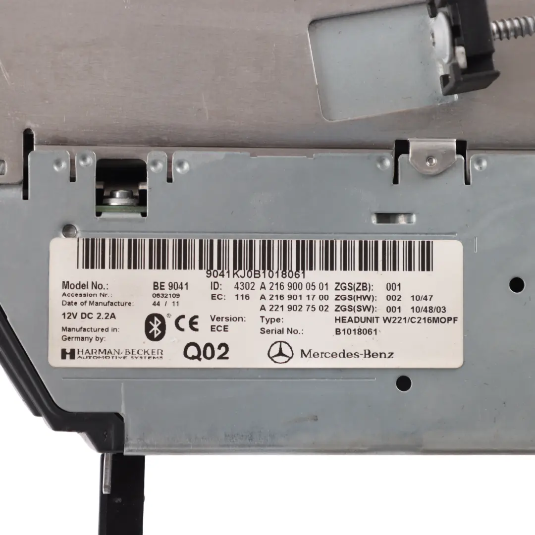 Mercedes CL C216 Comand Radio Navi Head Unit CD Player 6-Disc - SKU A2169000501 - Part number A2169000501