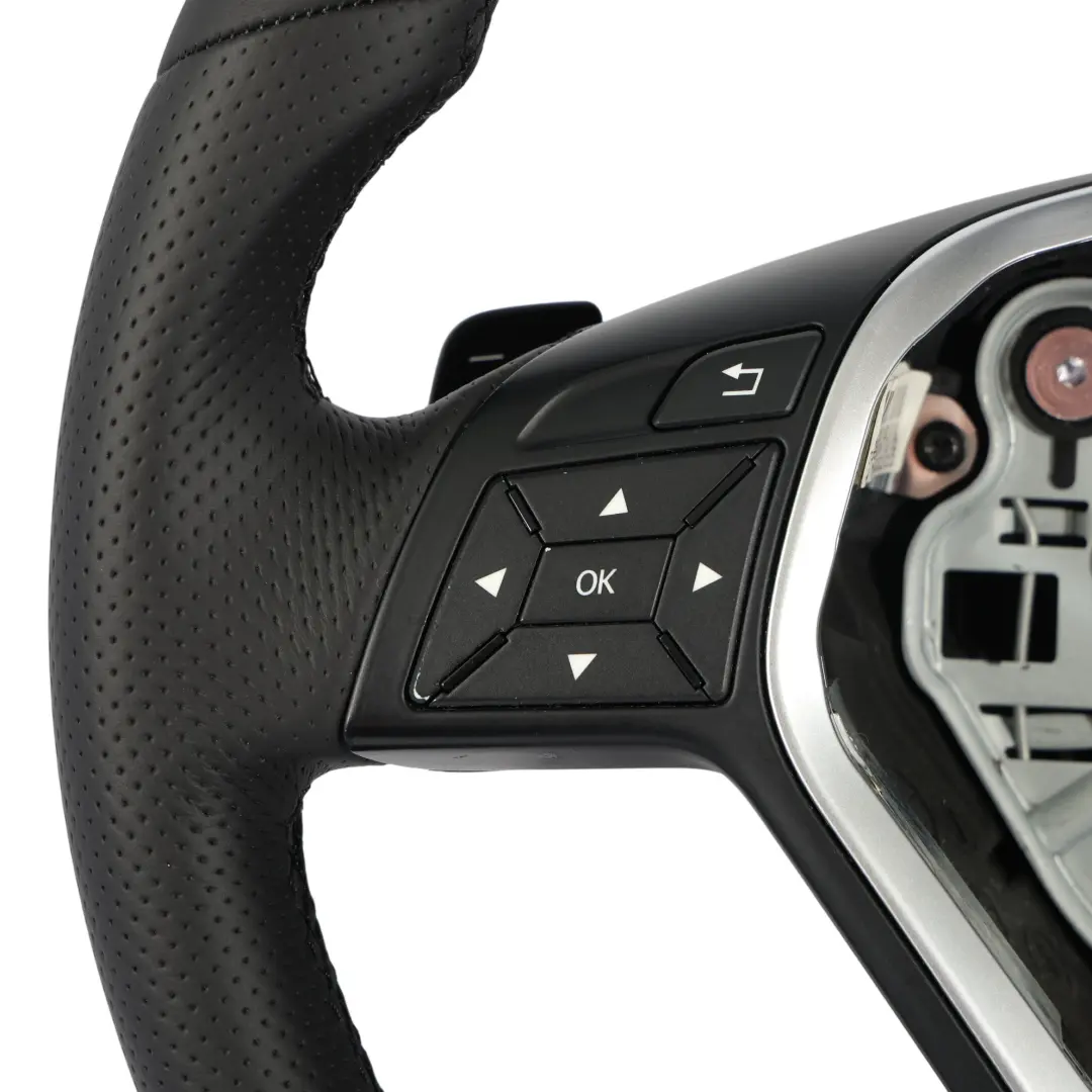 Mercedes W212 NOUVEAU Cuir Noir Sport Volant Palettes de Vitesses Noir Fils - SKU A2184600118-1 - Numéro de pièce A2184600118