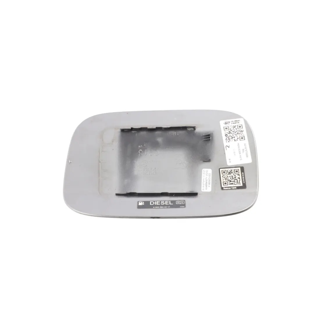 W218 Fuel Flap Tank Cap Cover Palladium Silver - 792 to Mercedes CLS with Part number A2187570006 Mercedes CLS W218 Fuel Flap Tank Cap Cover Palladium Silver - 792 - SKU A2187570006-PAL - Part number A2187570006