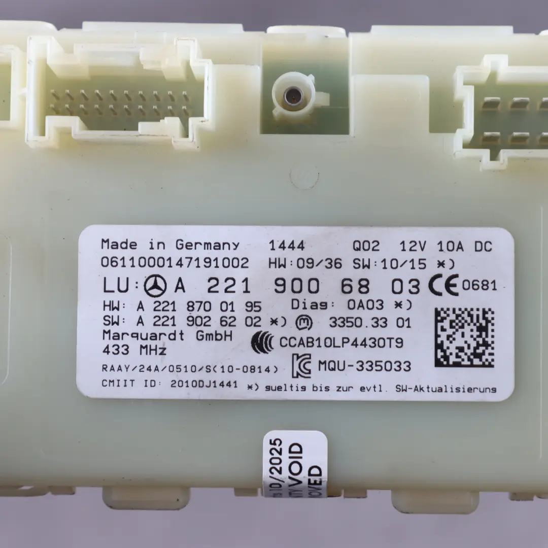 Keyless Go Entry Module Control Unit ECU to Mercedes CL C216 with Part number A2219006803 Mercedes CL C216 Keyless Go Entry Module Control Unit ECU - SKU A2219006803 - Part number A2219006803