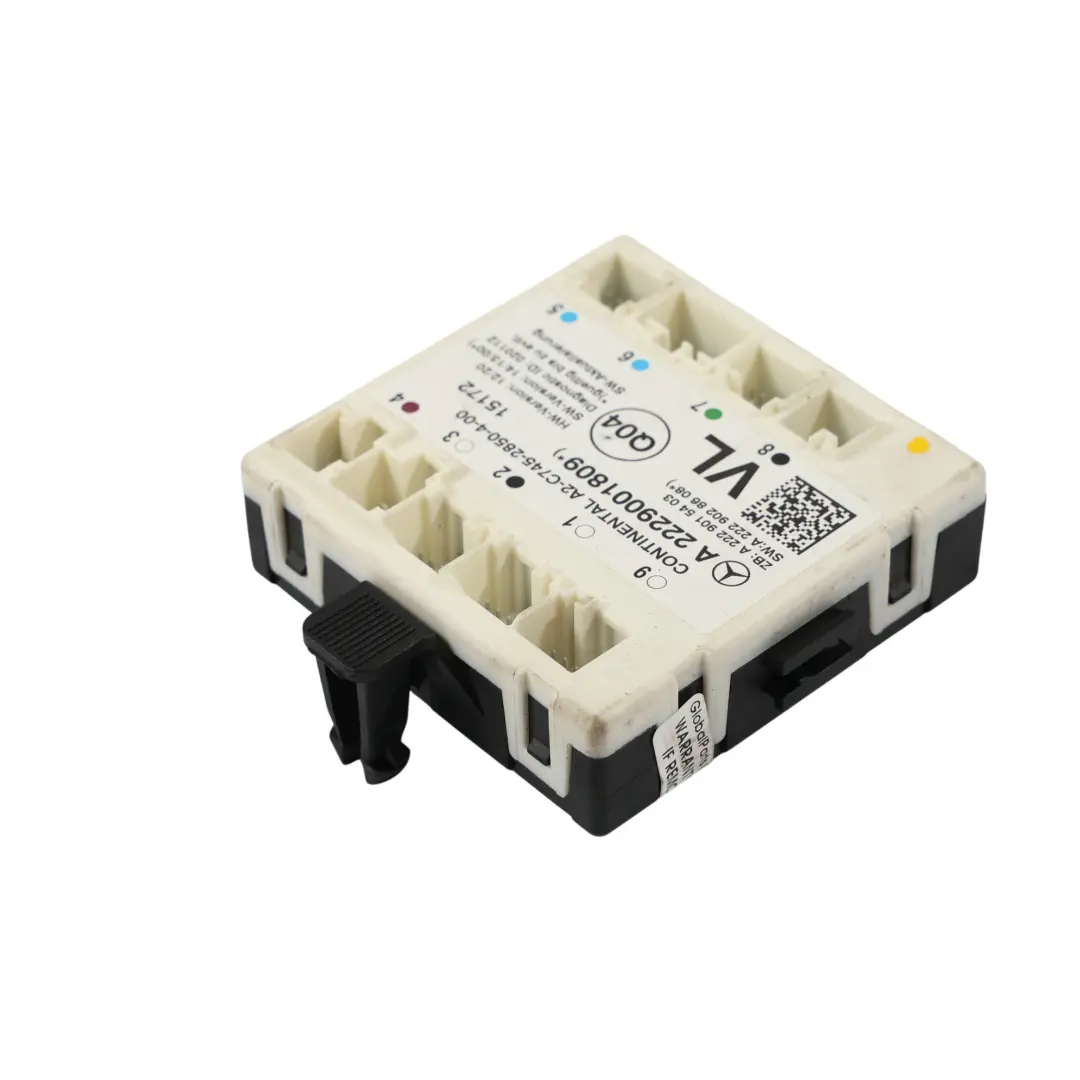Tür Modul Vorne Links Steuergerät ECU für Mercedes W205 W222 mit Teilenummer A2229001809 Mercedes W205 W222 Tür Modul Vorne Links Steuergerät ECU - SKU A2229001809 - Teilenummer A2229001809
