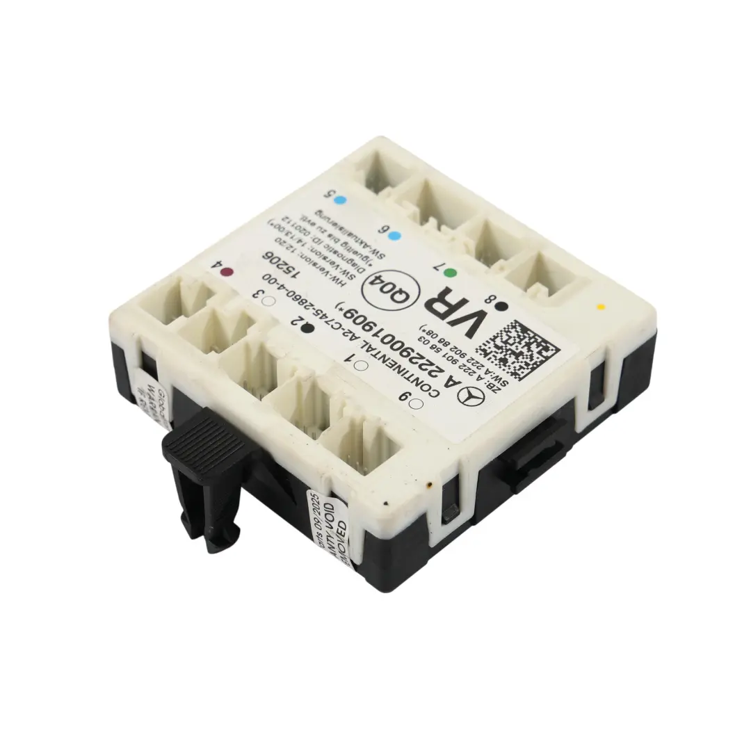 Moduł Sterownik Drzwi Przód Prawy ECU do Mercedes W205 W222 o numerze A2229001909 Mercedes W205 W222 Moduł Sterownik Drzwi Przód Prawy ECU - SKU A2229001909 - Numer Części A2229001909