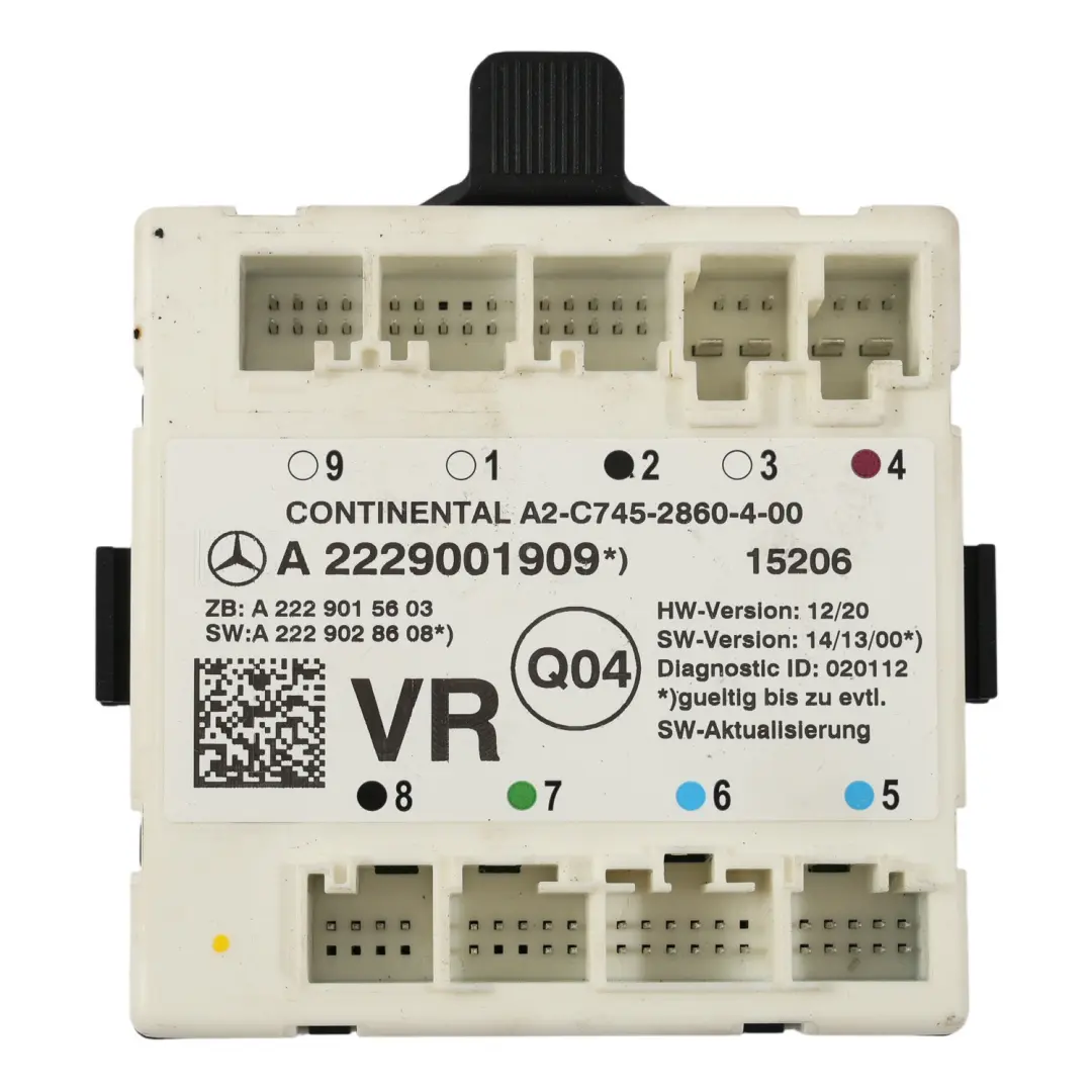 Modulo Porta Anteriore Destra Unità Controllo ECU per Mercedes W205 W222 con numero di parte A2229001909 Mercedes W205 W222 Modulo Porta Anteriore Destra Unità Controllo ECU - SKU A2229001909 - Numero di parte A2229001909