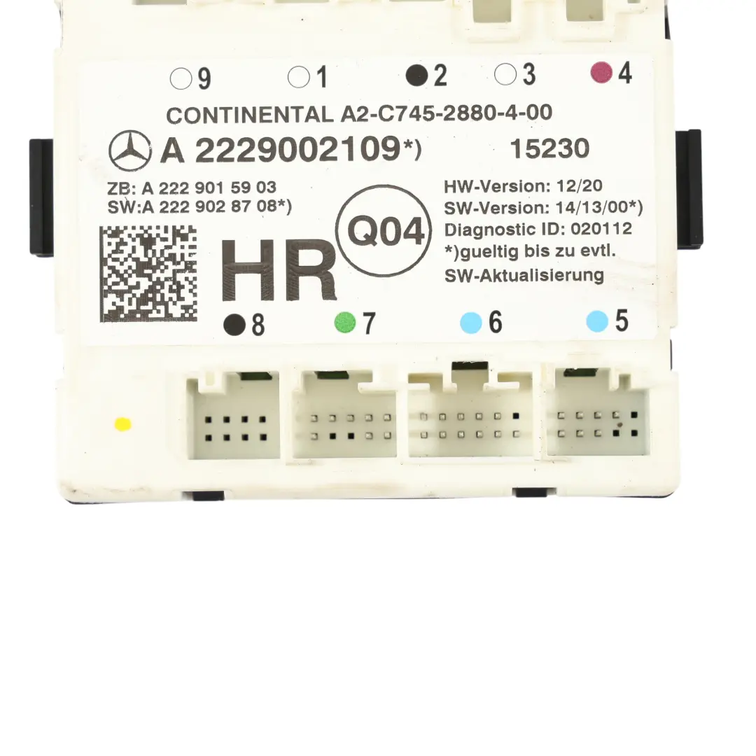 Mercedes W205 W222 Door Module Control Unit Rear Right O/S - SKU A2229002109 - Part number A2229002109