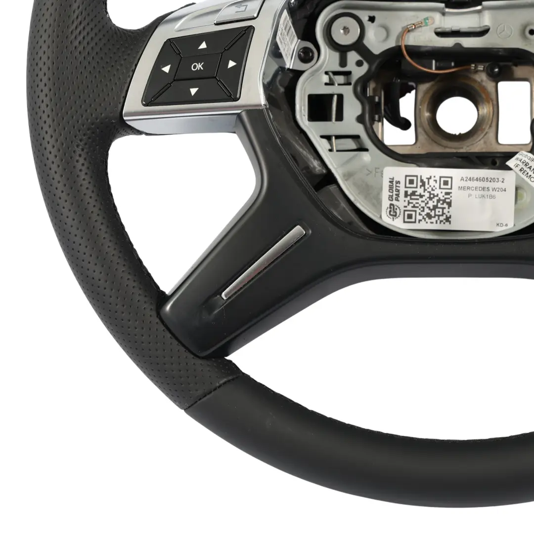 Mercedes W204 NEW Black Leather Steering Wheel Multifunction - SKU A2464605203-2 - Part number A2464605203