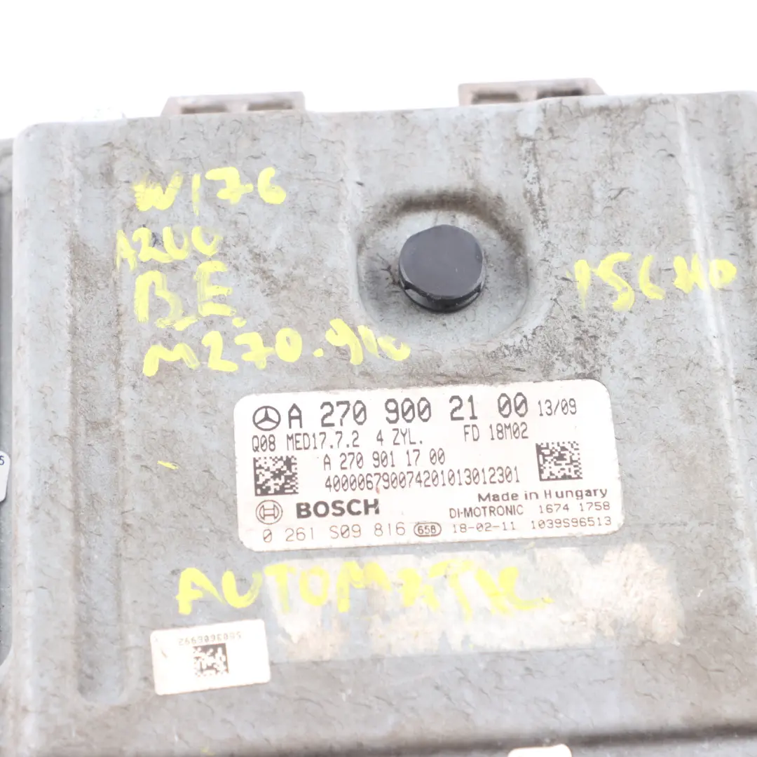 A200 BE M270 156HP Engine ECU Kit Automatic to Mercedes C117 W176 W246 with Part number A2709002100 Mercedes C117 W176 W246 A200 BE M270 156HP Engine ECU Kit Automatic - SKU A2709002100-17 - Part number A2709002100