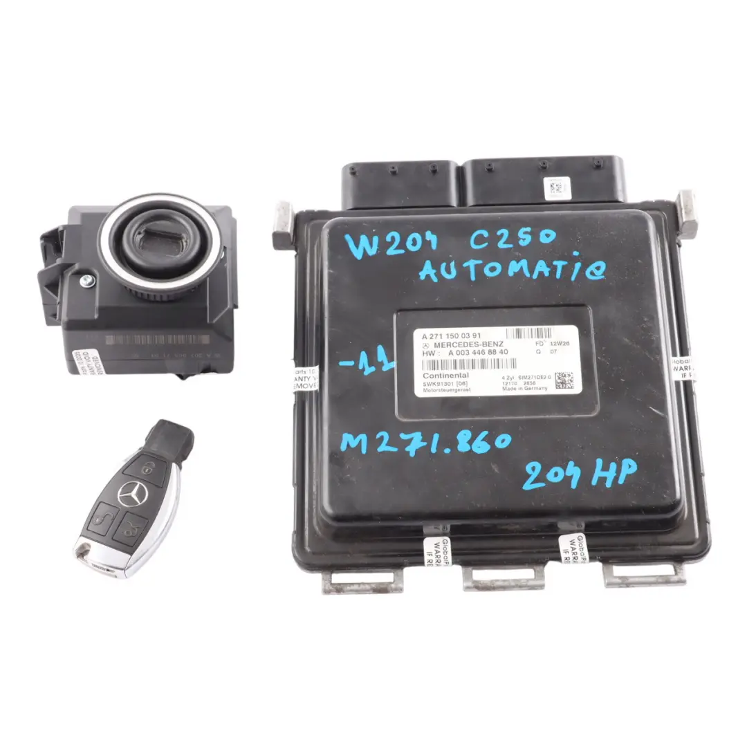 Mercedes W204 C207 W212 C250 M271.860 204HP Engine ECU Kit Automatic - SKU A2711500391-11 - Part number A2711500391
