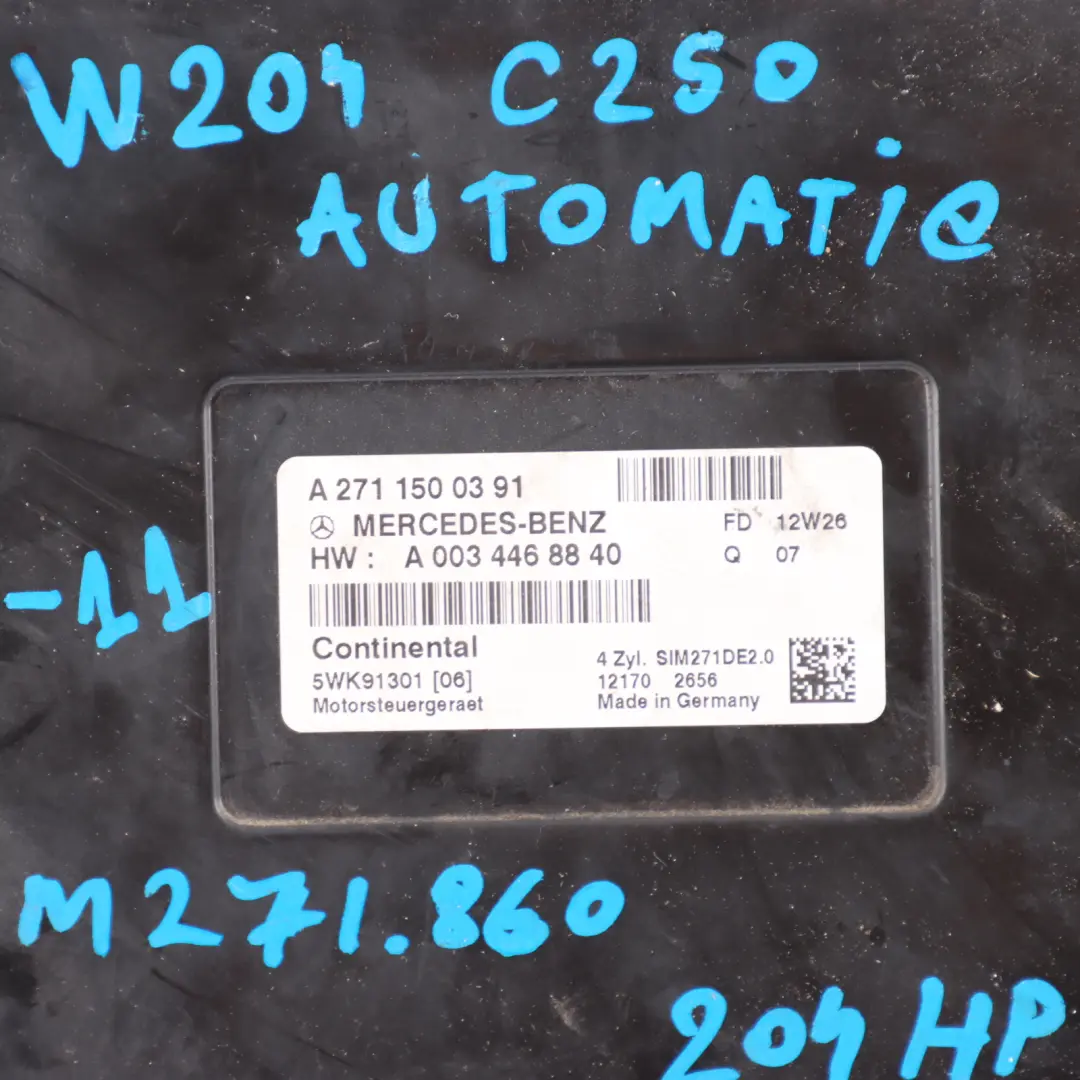 C250 M271.860 204HP Engine ECU Kit Automatic to Mercedes W204 C207 W212 with Part number A2711500391 Mercedes W204 C207 W212 C250 M271.860 204HP Engine ECU Kit Automatic - SKU A2711500391-11 - Part number A2711500391