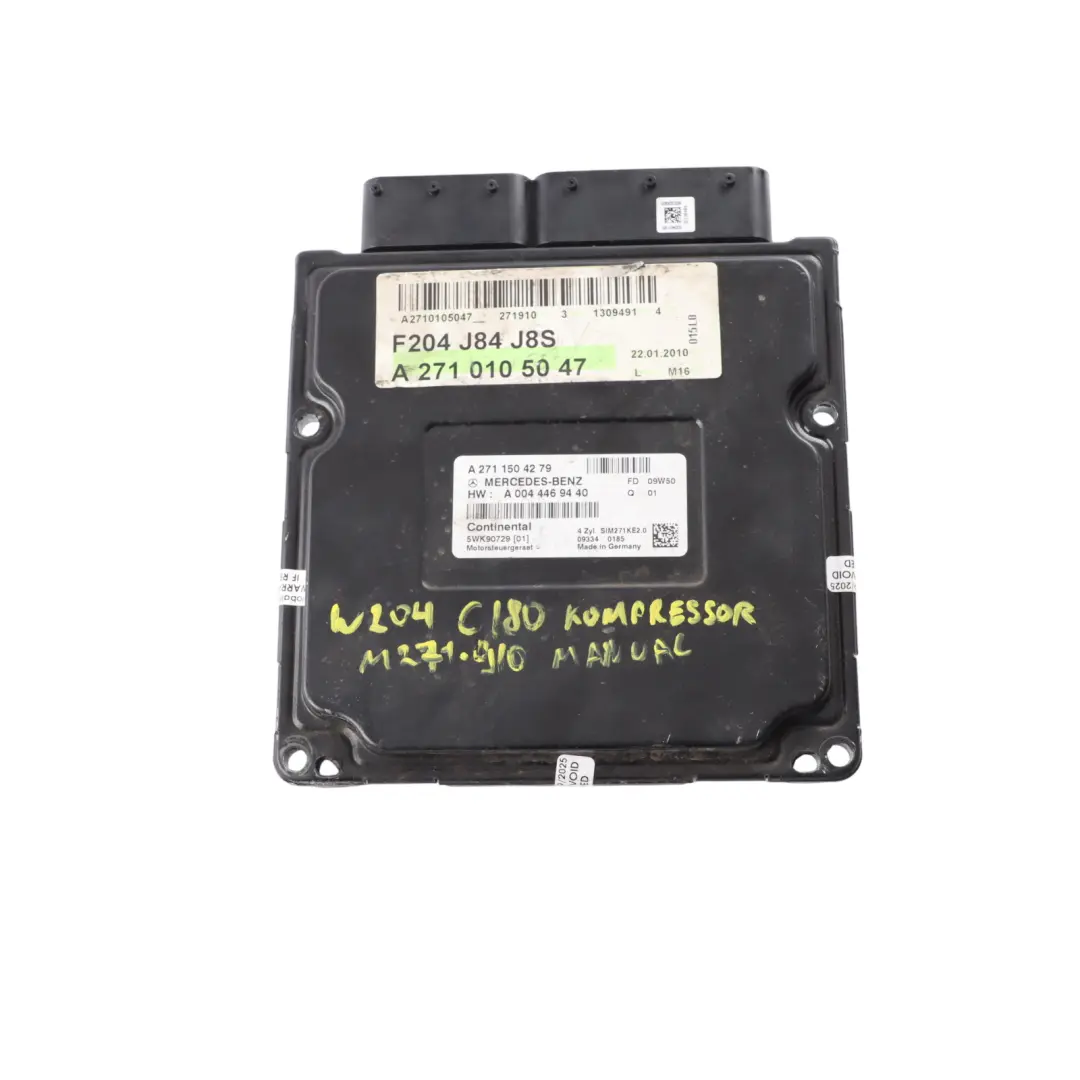 C180 156HP Kompressor M271.910 Engine ECU Kit Manual to Mercedes W204 with Part number A2711504279 Mercedes W204 C180 156HP Kompressor M271.910 Engine ECU Kit Manual - SKU A2711504279-3 - Part number A2711504279