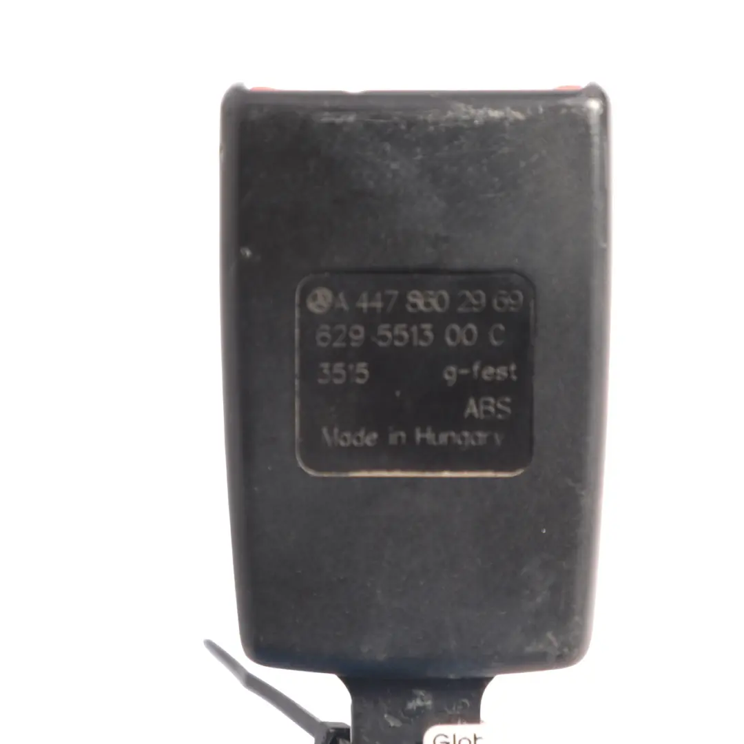Zapięcie Pasa Bezpieczeństwa Środek Przód do Mercedes W447 o numerze A4478602969 Mercedes W447 Zapięcie Pasa Bezpieczeństwa Środek Przód - SKU A4478602969 - Numer Części A4478602969