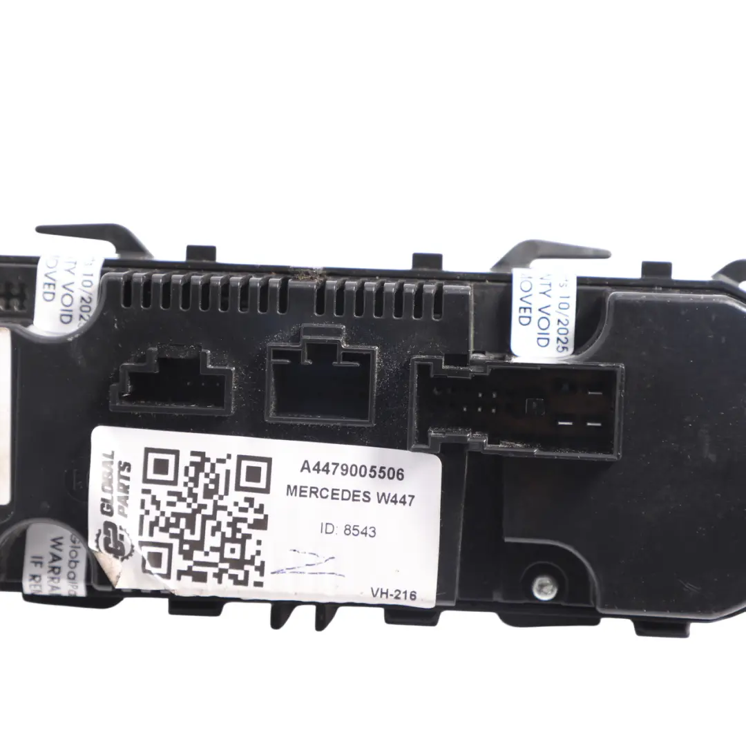 Conditioning Control Panel A/C Switch Unit to Mercedes Vito W447 Air with Part number A4479005506 Mercedes Vito W447 Air Conditioning Control Panel A/C Switch Unit - SKU A4479005506 - Part number A4479005506