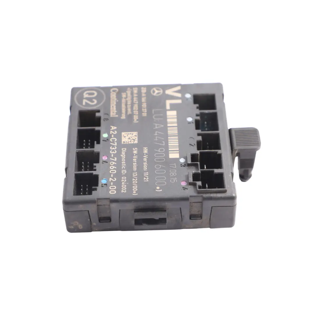 Front Door Module Control Unit ECU Front Left N/S A1669013901 to Mercedes W447 with Part number A4479006000 Mercedes W447 Front Door Module Control Unit ECU Front Left N/S A1669013901 - SKU A4479006000 - Part number A4479006000