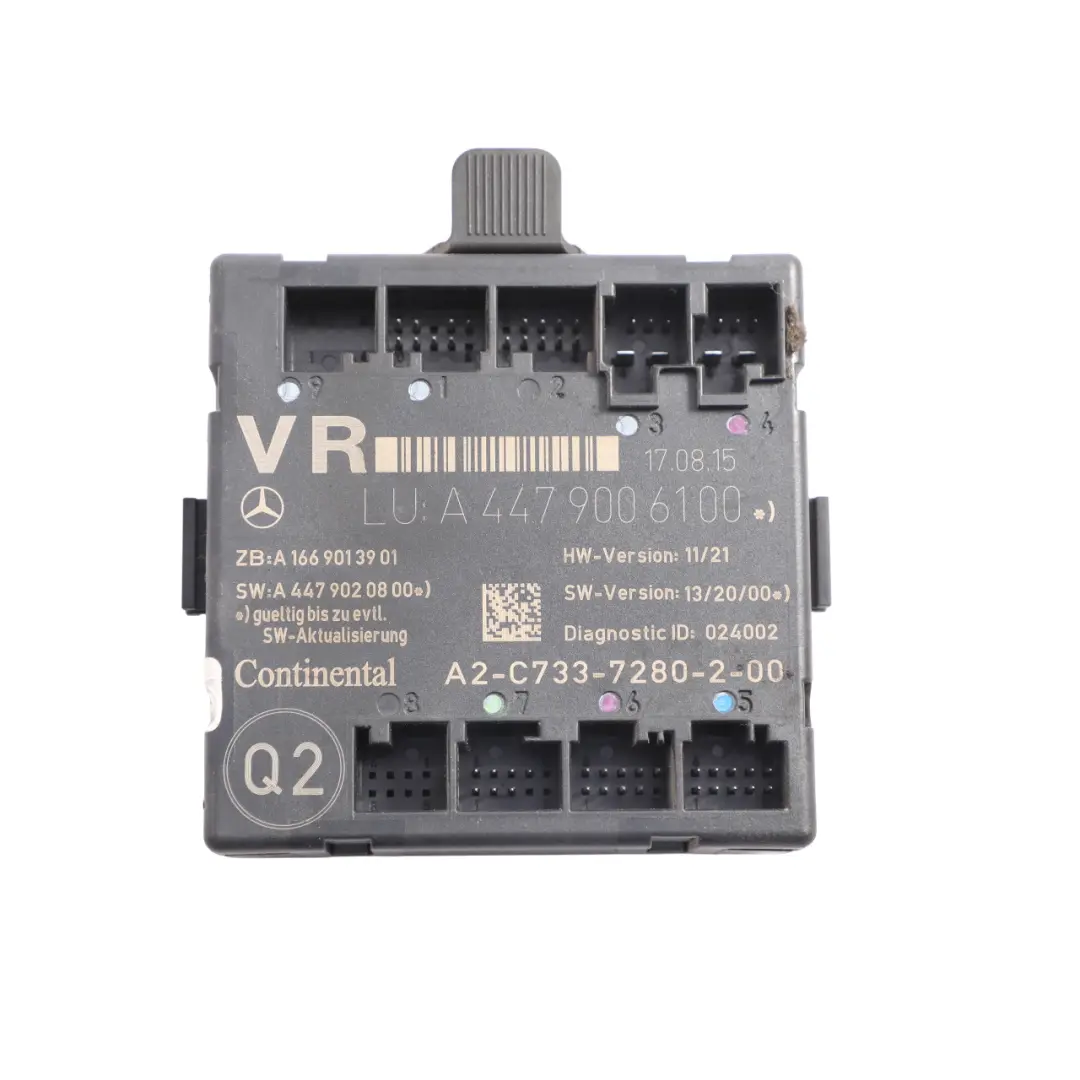 W448 Front Door Module Control Unit ECU Right O/S A1669013901 to Mercedes W447 with Part number A4479006100 Mercedes W447 W448 Front Door Module Control Unit ECU Right O/S A1669013901 - SKU A4479006100 - Part number A4479006100